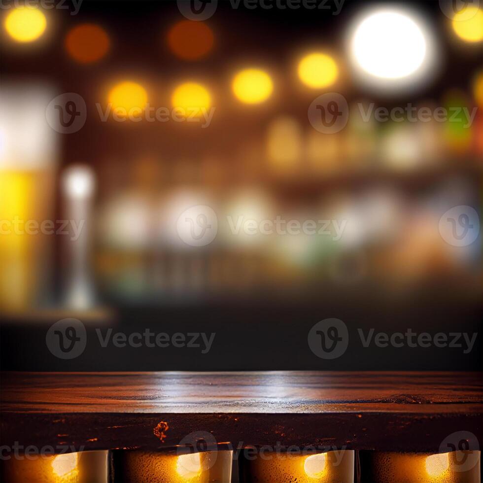 Beer restaurant bar, bar tabletop, blurred background - image photo