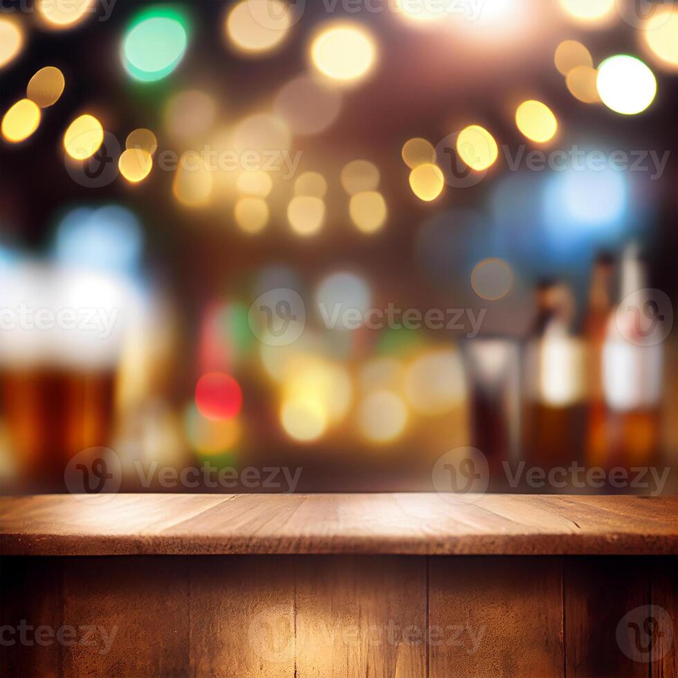 Beer restaurant bar, bar tabletop, blurred background - image photo
