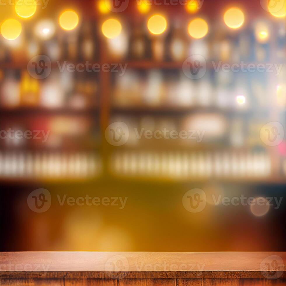 Beer restaurant bar, bar tabletop, blurred background - image photo