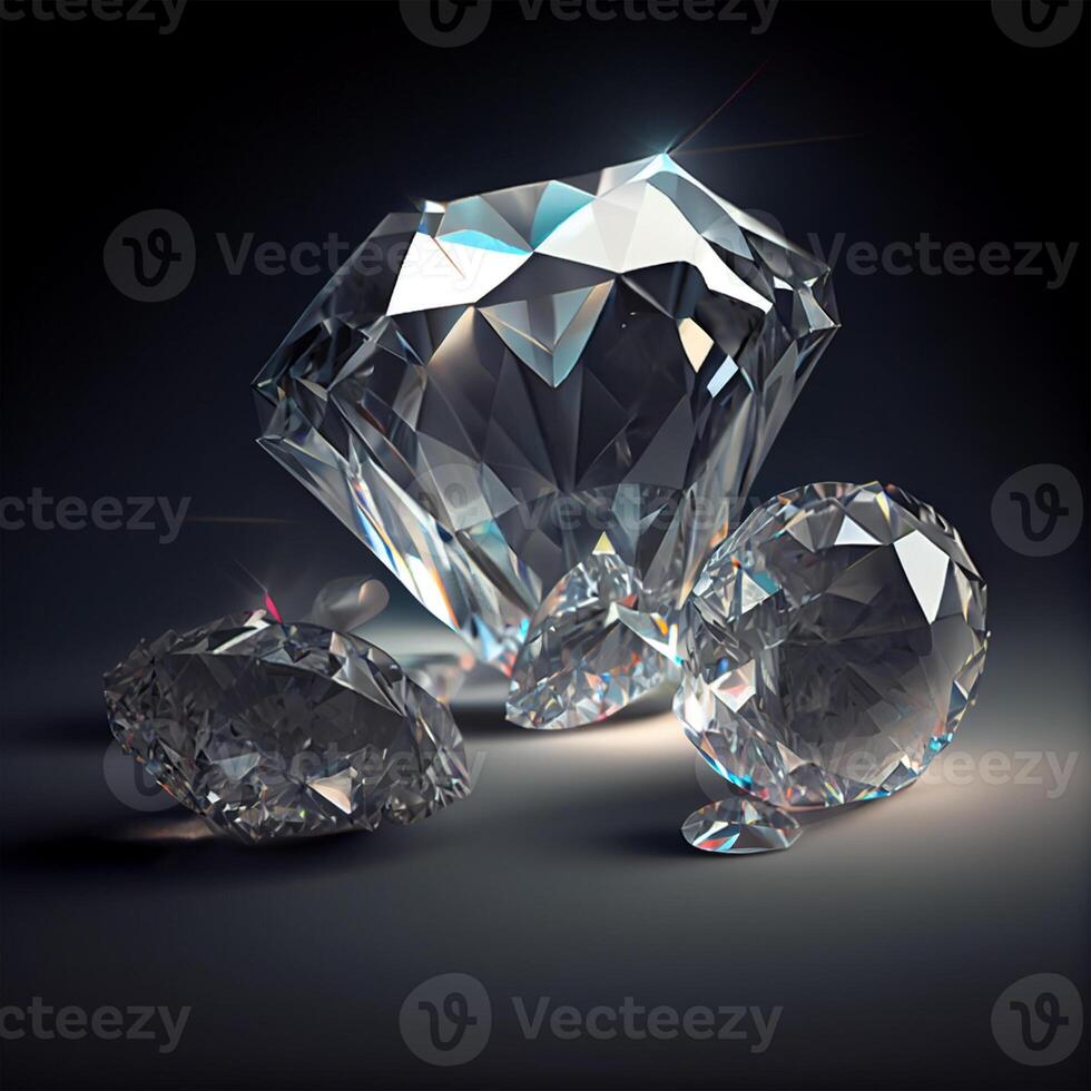 Diamond crystal gem reflect blur background - image photo