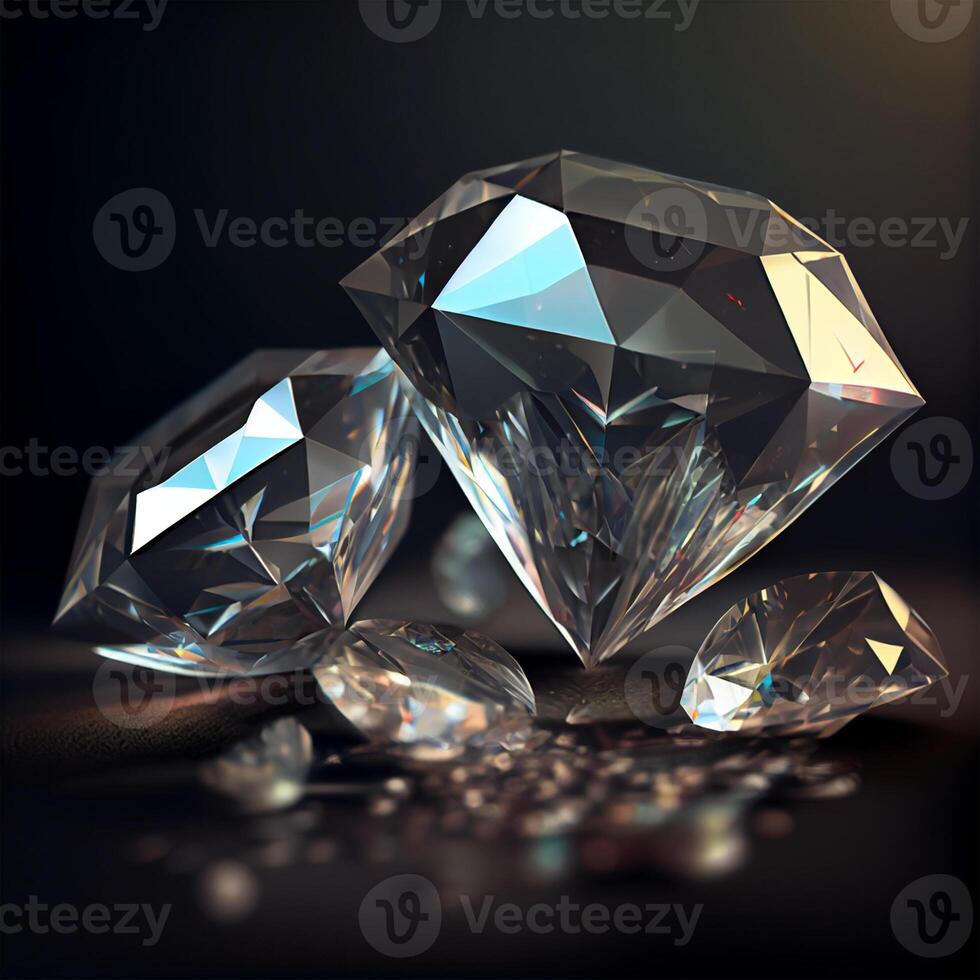 Diamond crystal gem reflect blur background - image photo