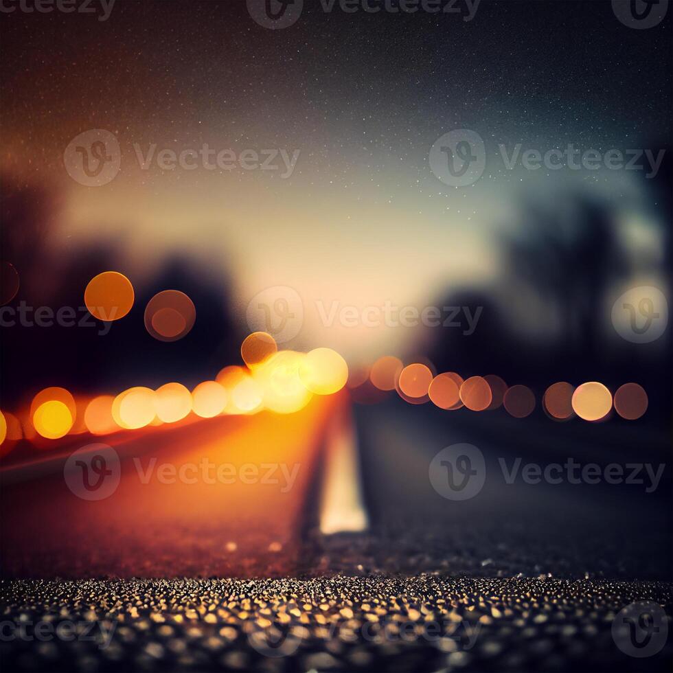 Car road with blurred bokeh background - image photo