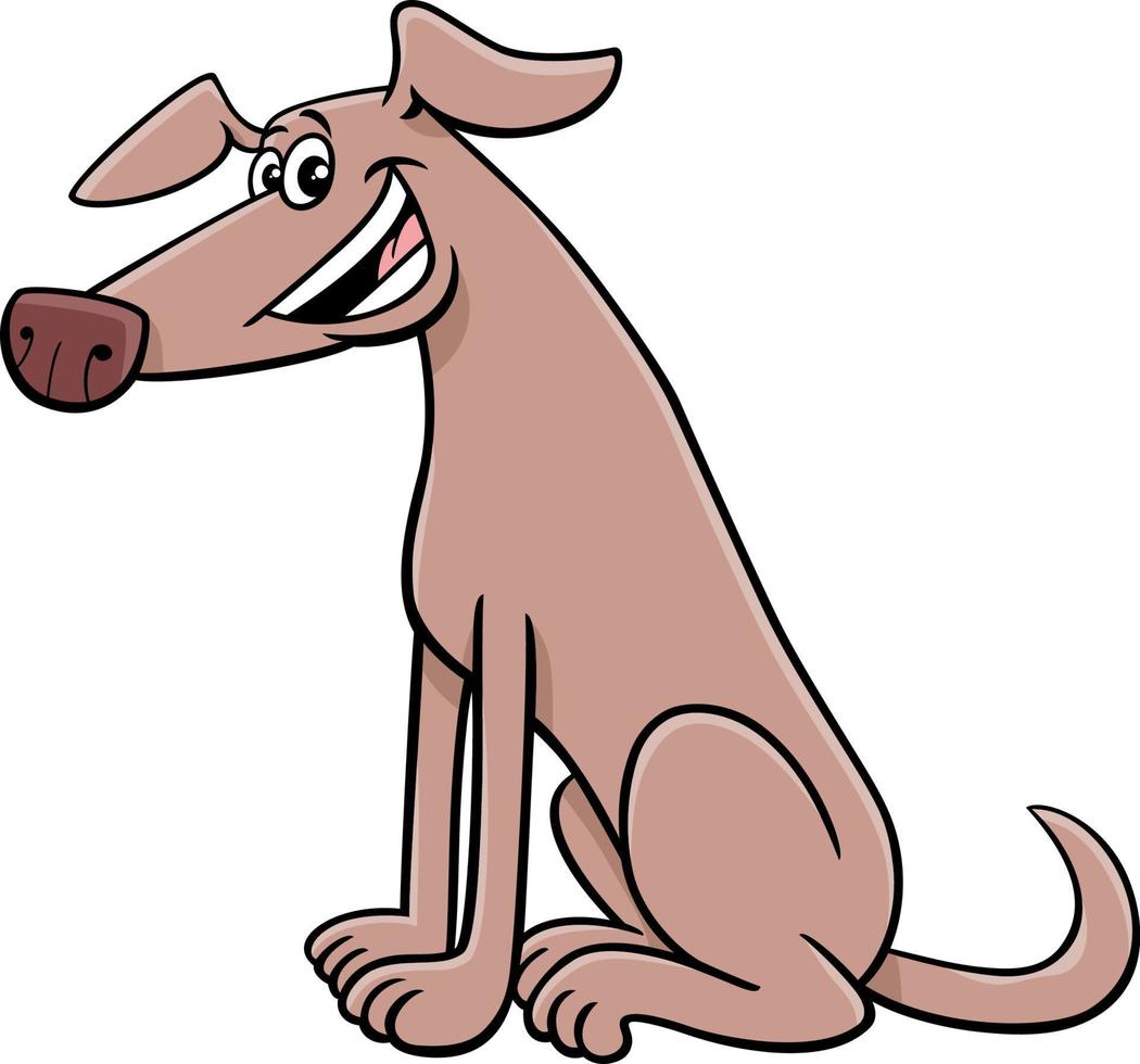 funny cartoon sitting dog comic animal character vector