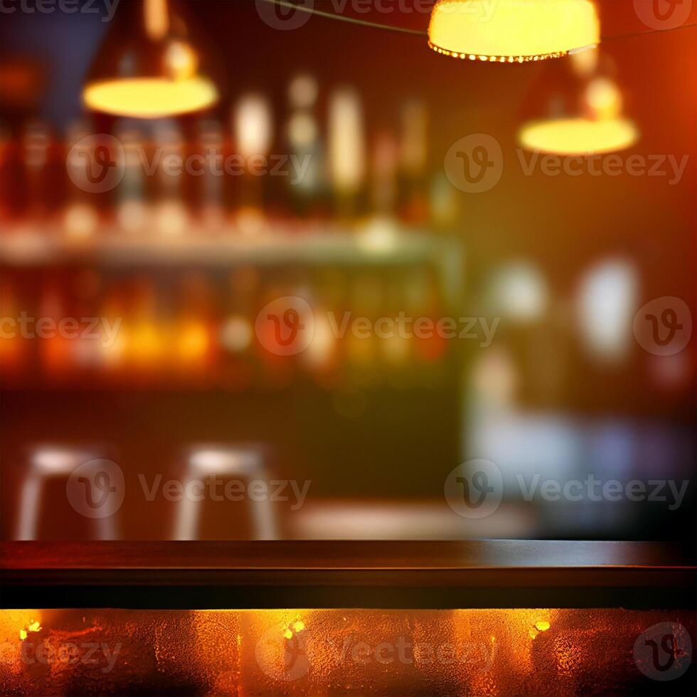 Beer restaurant bar, bar tabletop, blurred background - image photo