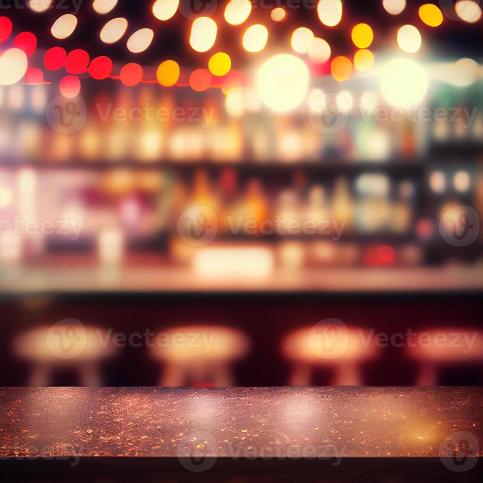 Beer restaurant bar, bar tabletop, blurred background - image photo