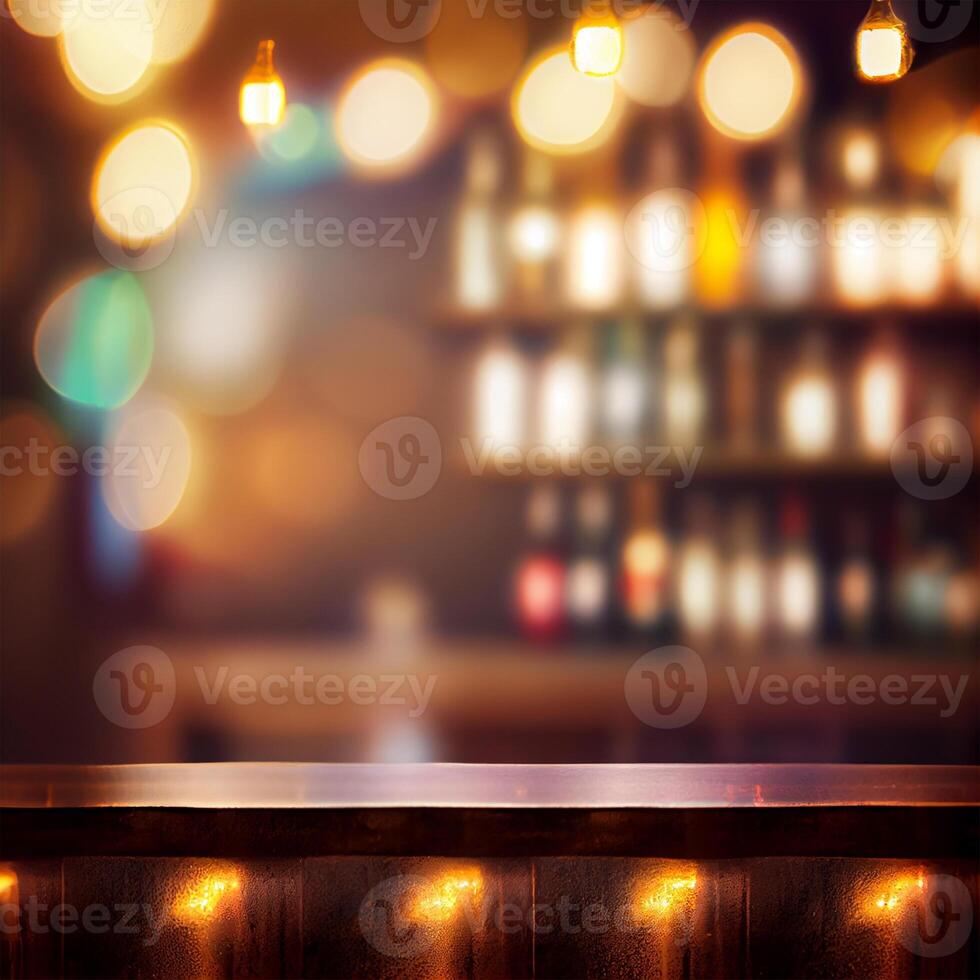 Beer restaurant bar, bar tabletop, blurred background - image photo