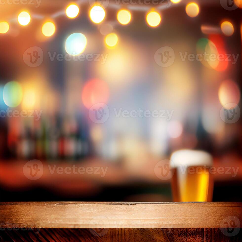 Beer restaurant bar, bar tabletop, blurred background - image photo