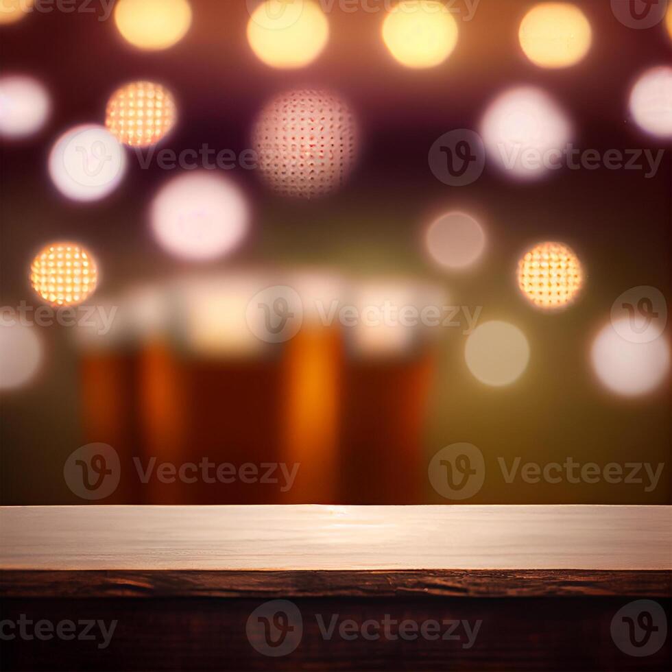 Beer restaurant bar, bar tabletop, blurred background - image photo