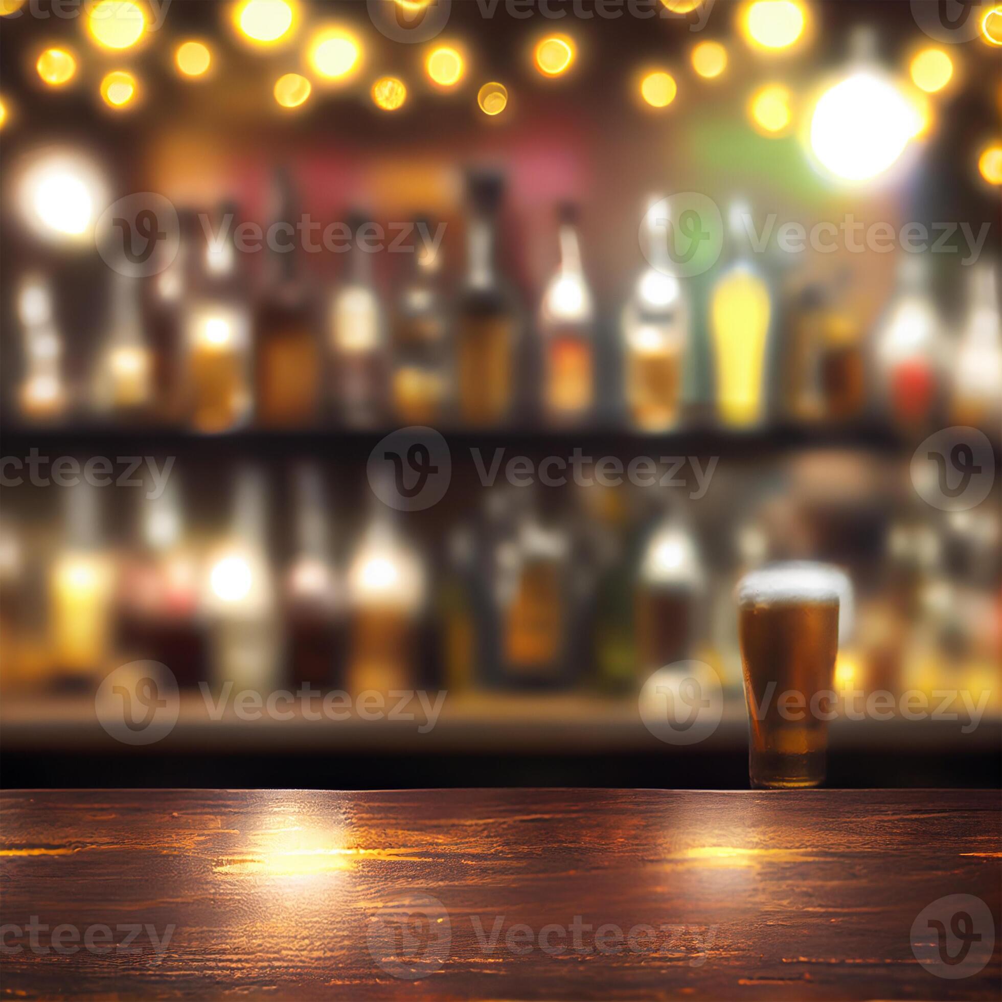 Beer restaurant bar, bar tabletop, blurred background - image 21701879