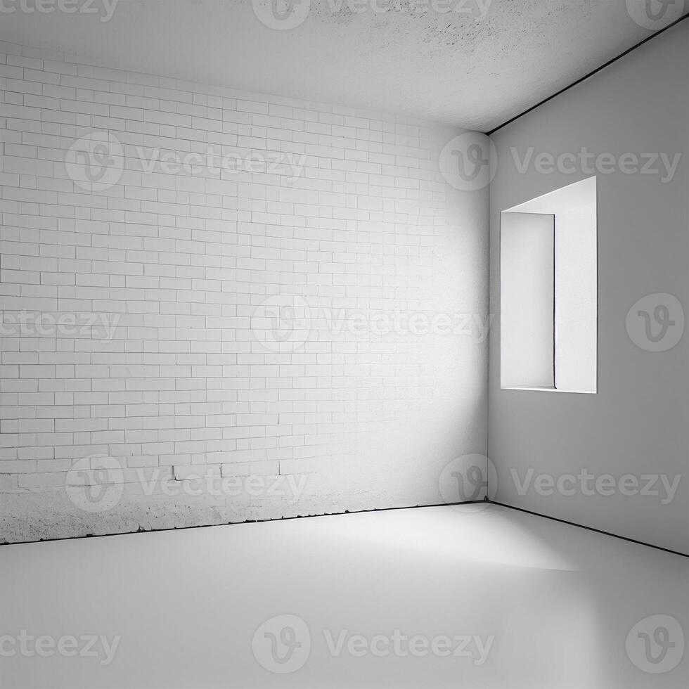 White bright spacious studio with a large window - image photo