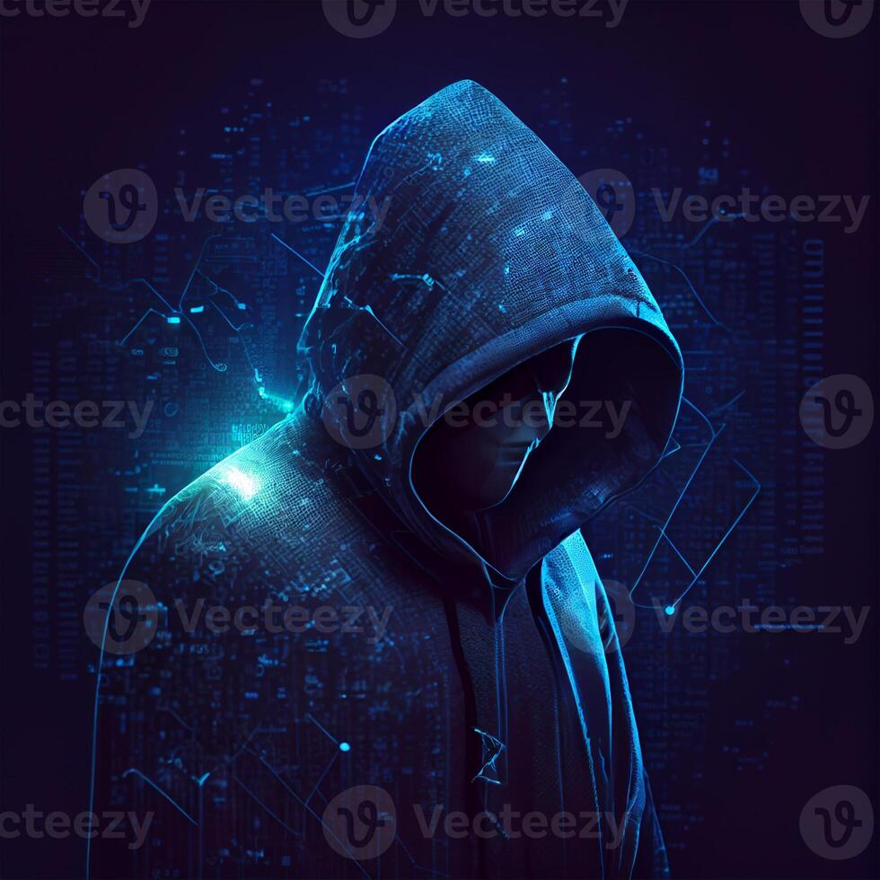 Hacker, programmer modern spy, illegal data search - Image photo