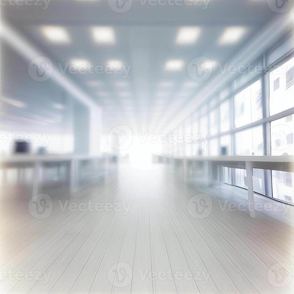 Light spacious large office, blurred stylish background - image photo