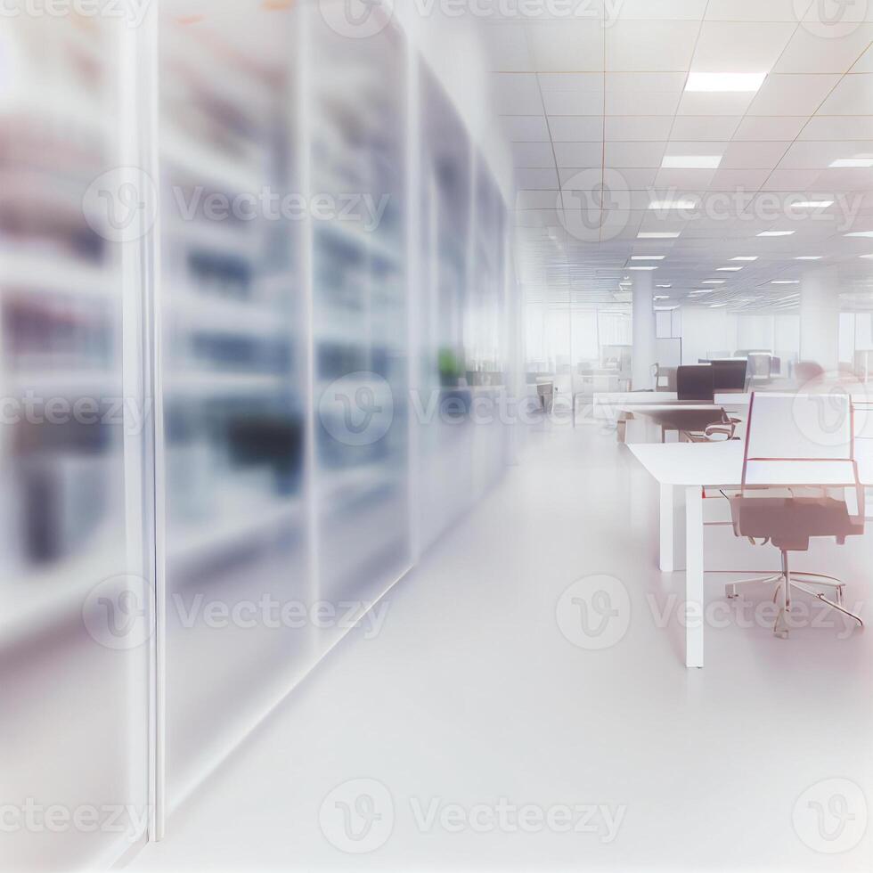 Light spacious large office, blurred stylish background - image photo