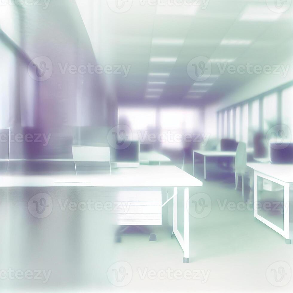 Light spacious large office, blurred stylish background - image photo