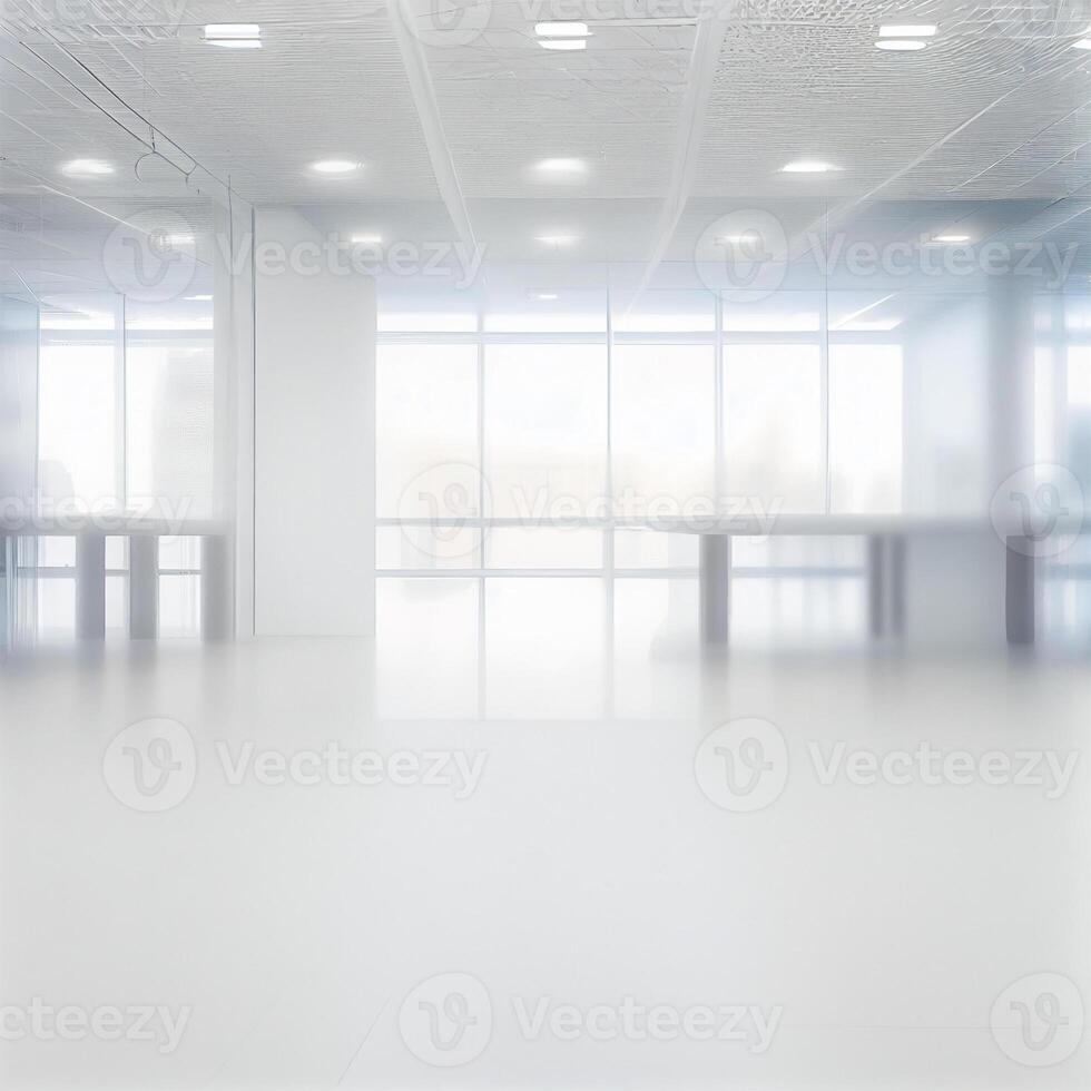 Light spacious large office, blurred stylish background - image photo