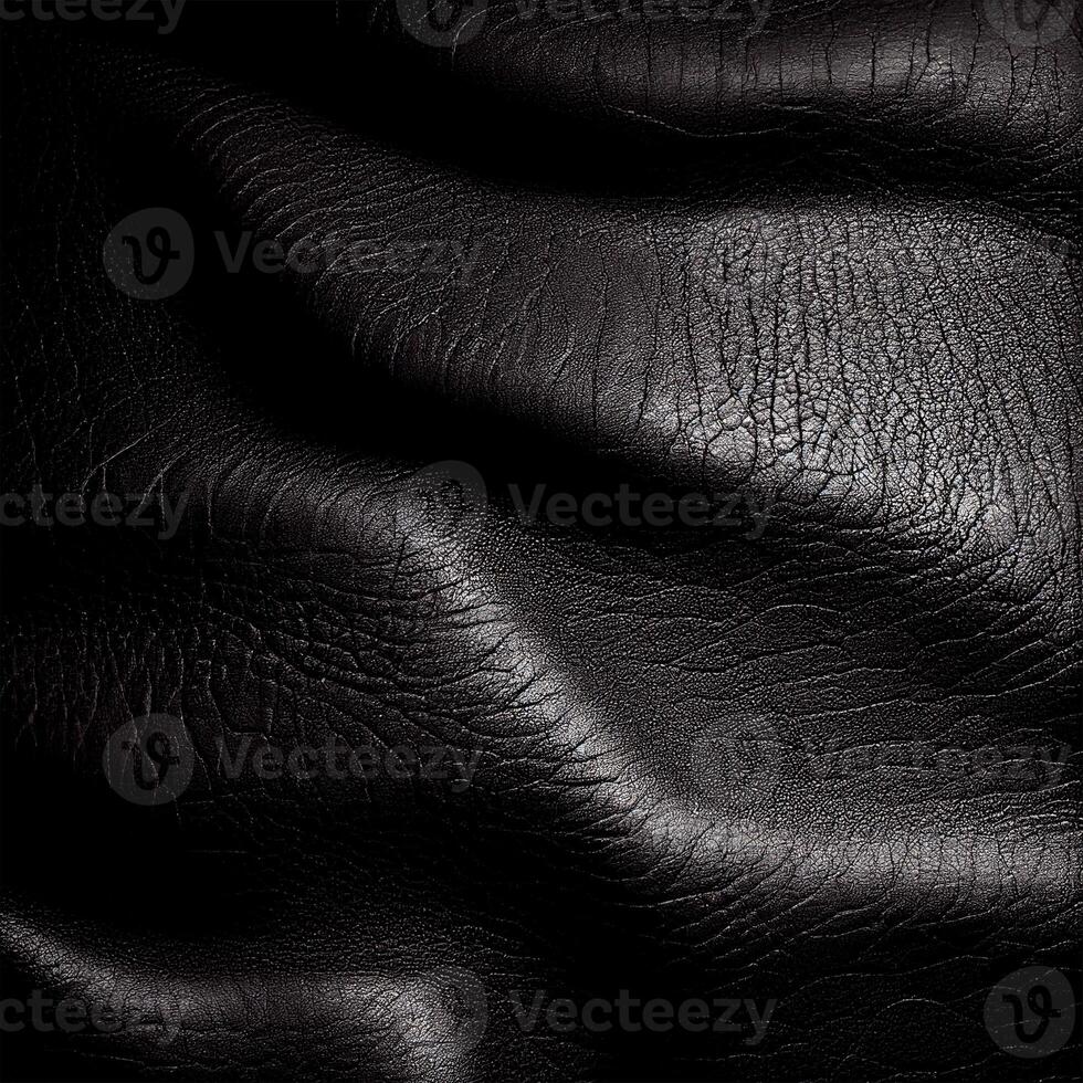 Black expensive genuine premium leather - image photo