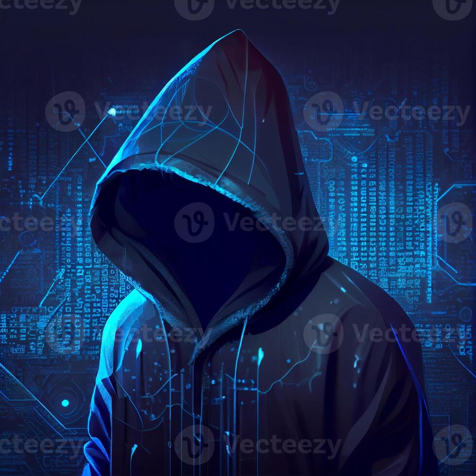 Hacker, programmer modern spy, illegal data search - Image photo