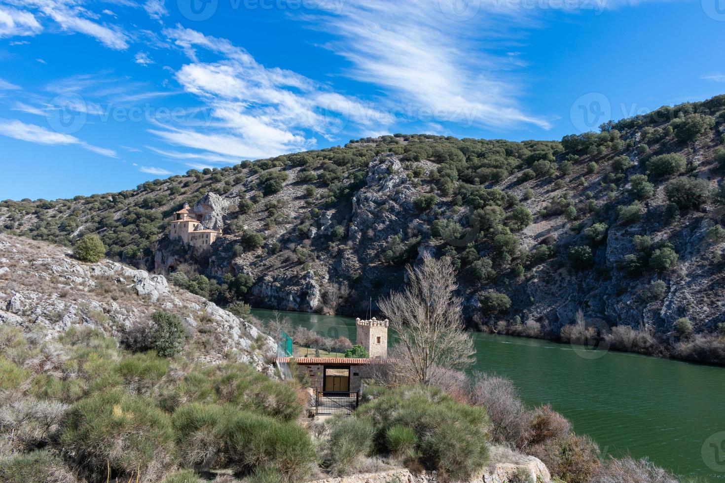 Duero river from the top of the hill in the Spanish city of Soria photo