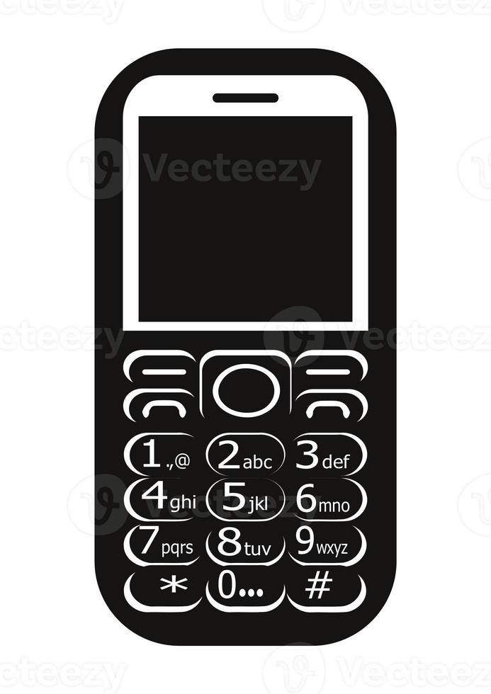 Black color, 2g feature phone vector graphic design having in numerical keypad photo