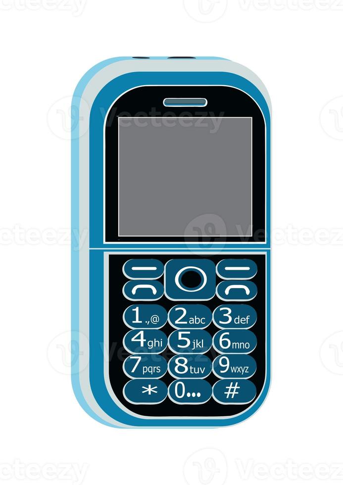 Blue color, keypad mobile phone, vector graphic design having in white background photo
