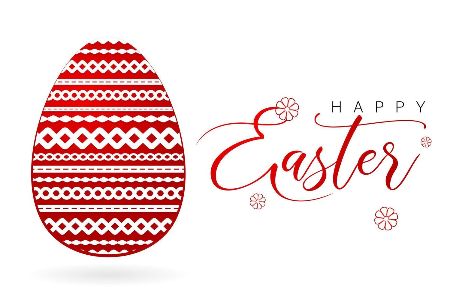 Happy Easter red Easter egg, Easter egg with paper cut. isolated white backgrounds, applicable for greeting cards, and banner social media vector