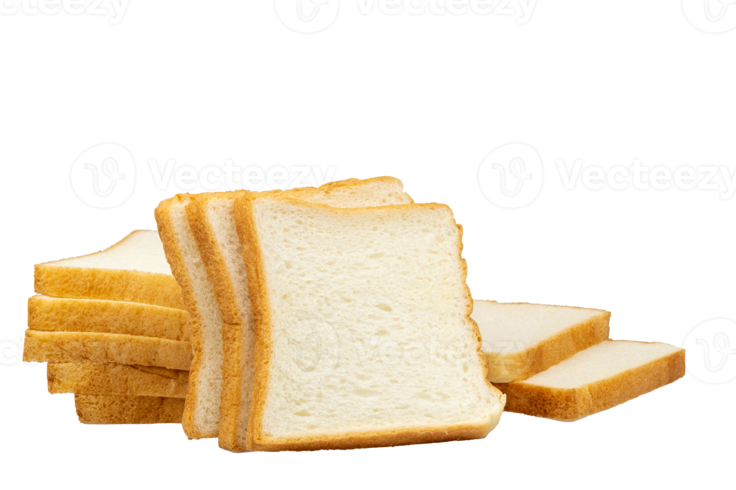 Fresh toast wheat bread sliced isolated on transparent background with clipping path, png