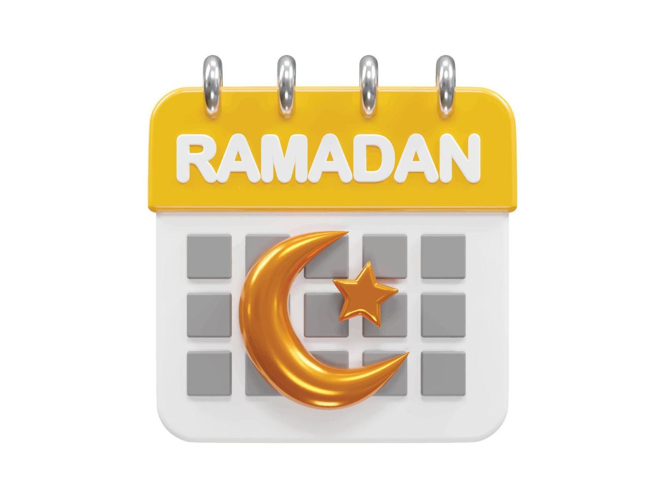 Ramadan icon 3d rendering vector illustration