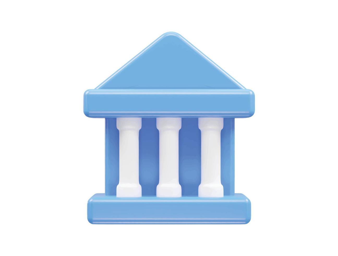 Bank icon 3d render illustration vector element