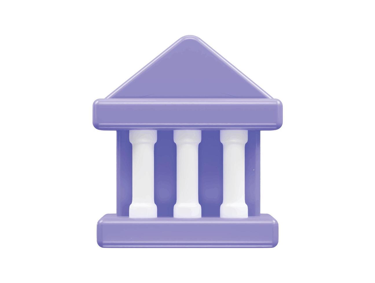 Bank icon 3d render illustration vector element