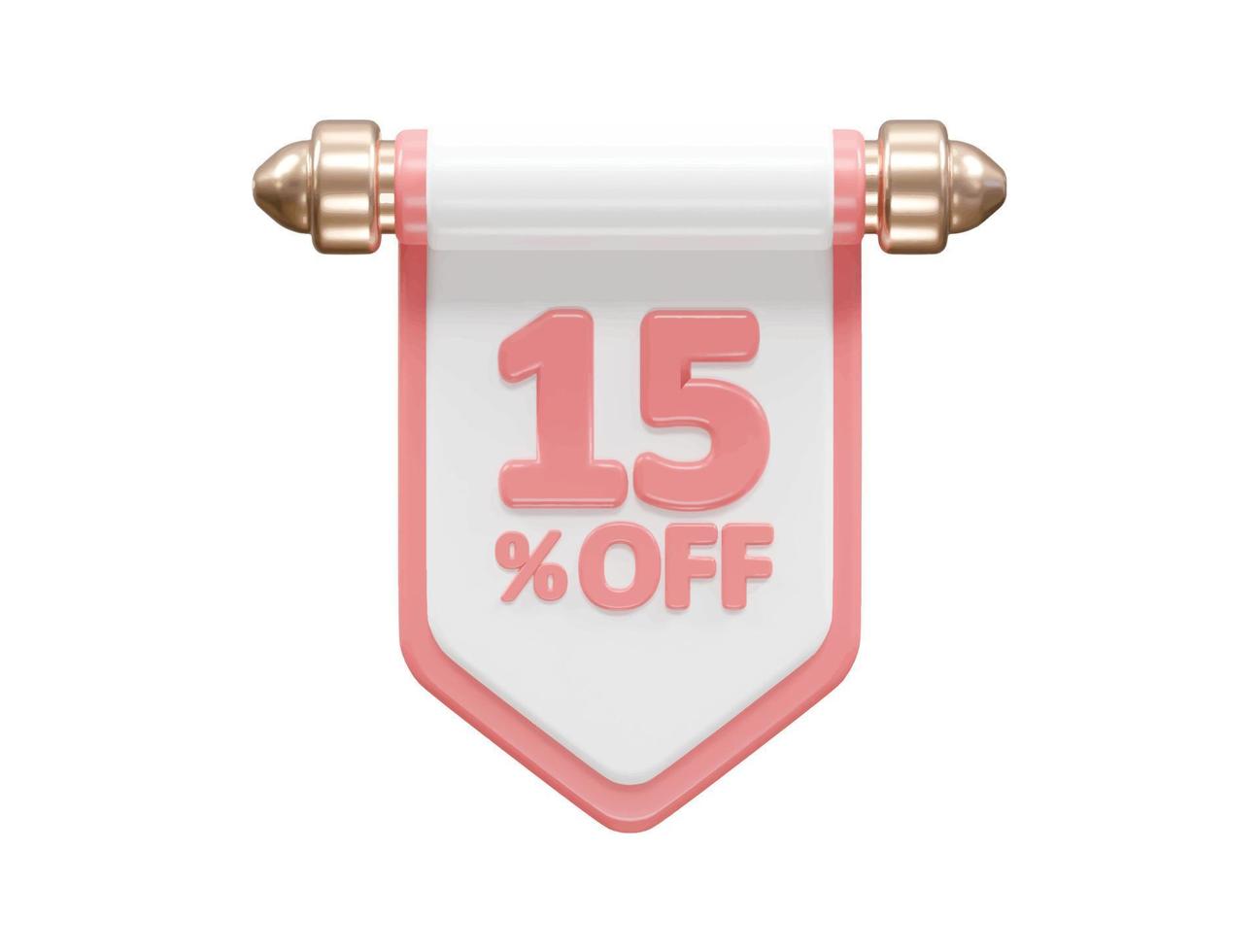 Discount sale vector element percent icon transparent 3d rendering