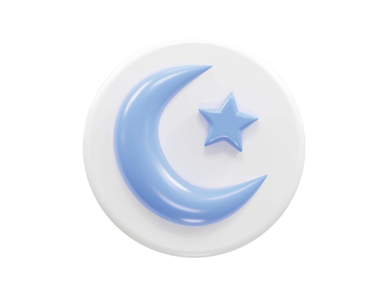 Ramadan icon 3d rendering vector illustration