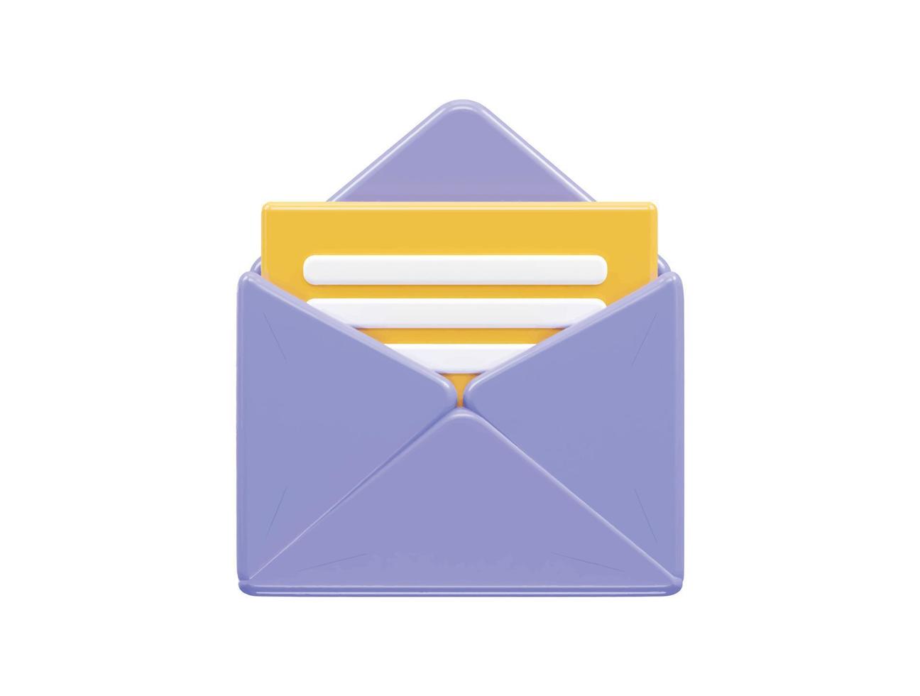 3d representación vector mensaje icono ilustración transparente elemento