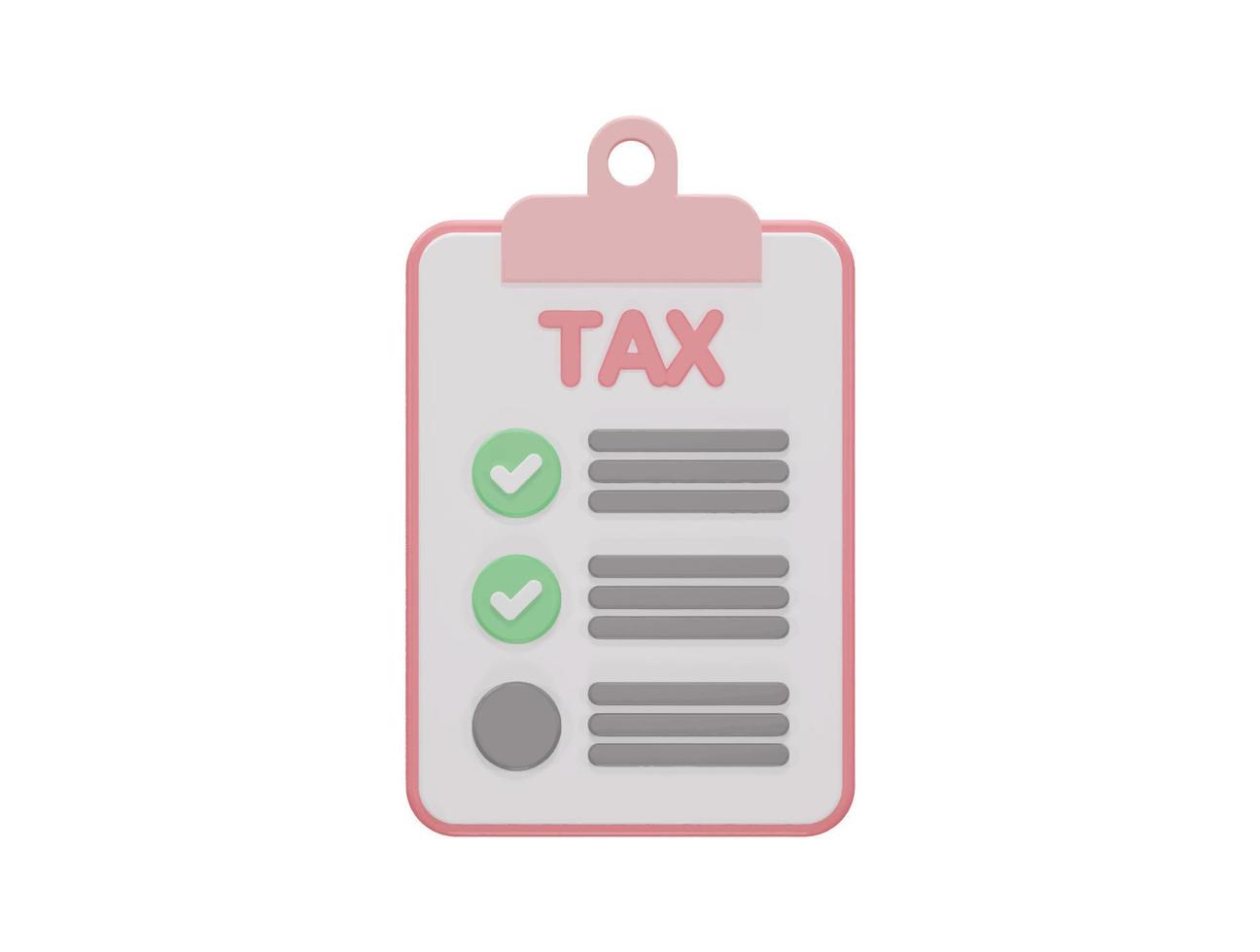 tax icon vat 3d rendering vector illustration