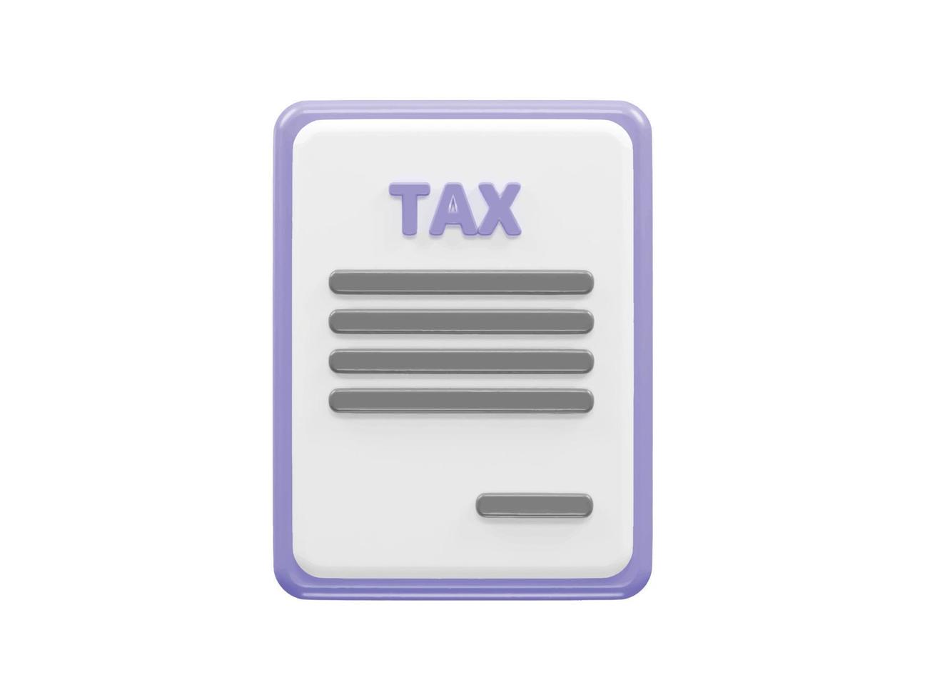 tax icon vat 3d rendering vector illustration