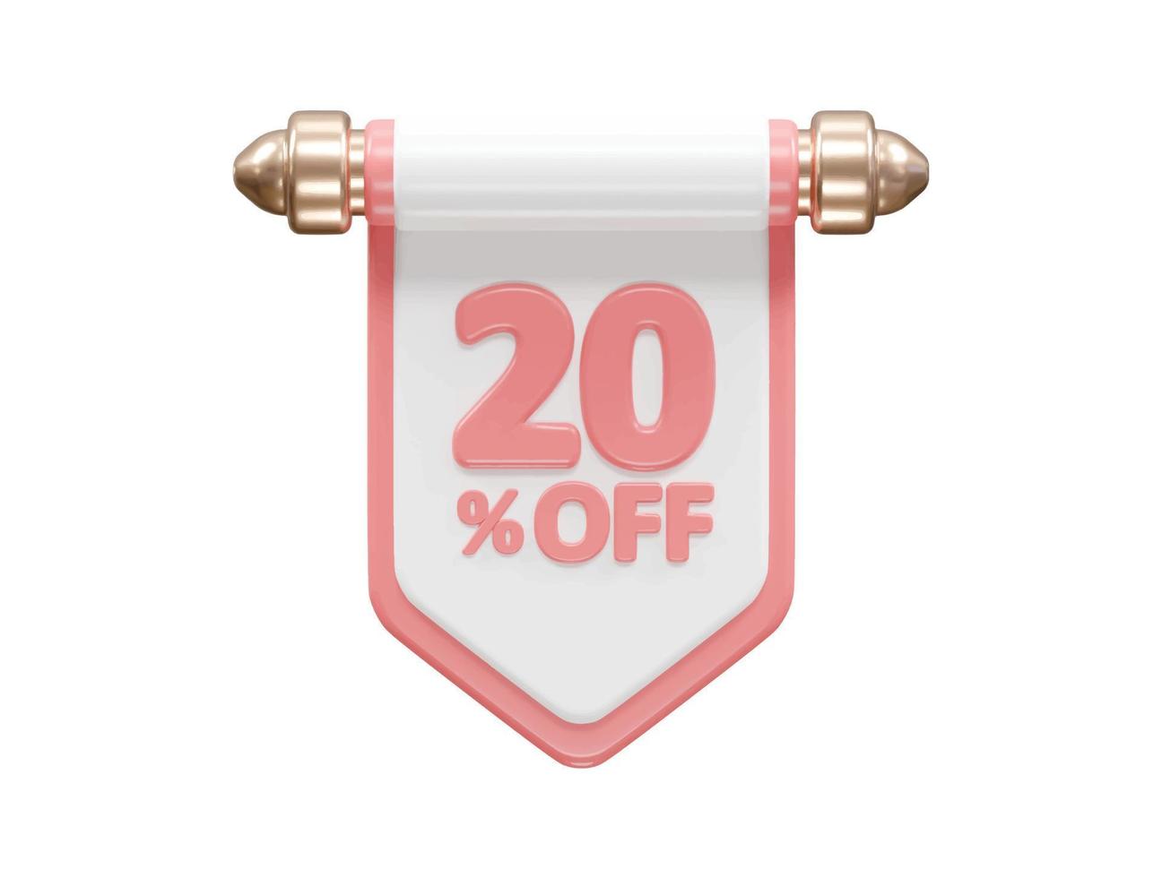 Discount sale vector element percent icon transparent 3d rendering