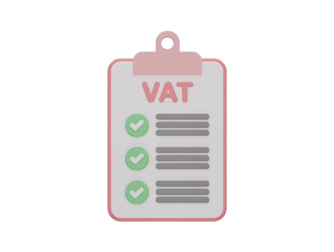 tax icon vat 3d rendering vector illustration