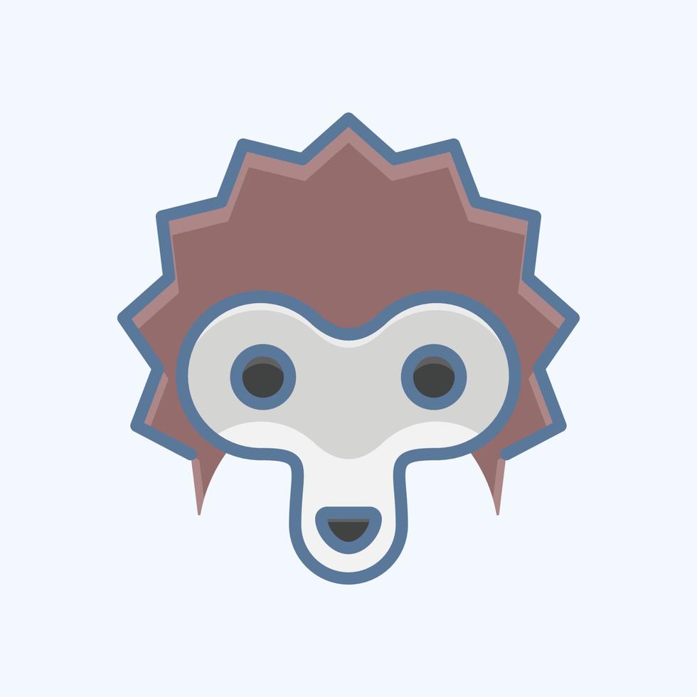 Icon hedgehog. related to Animal Head symbol. simple design editable. simple illustration vector