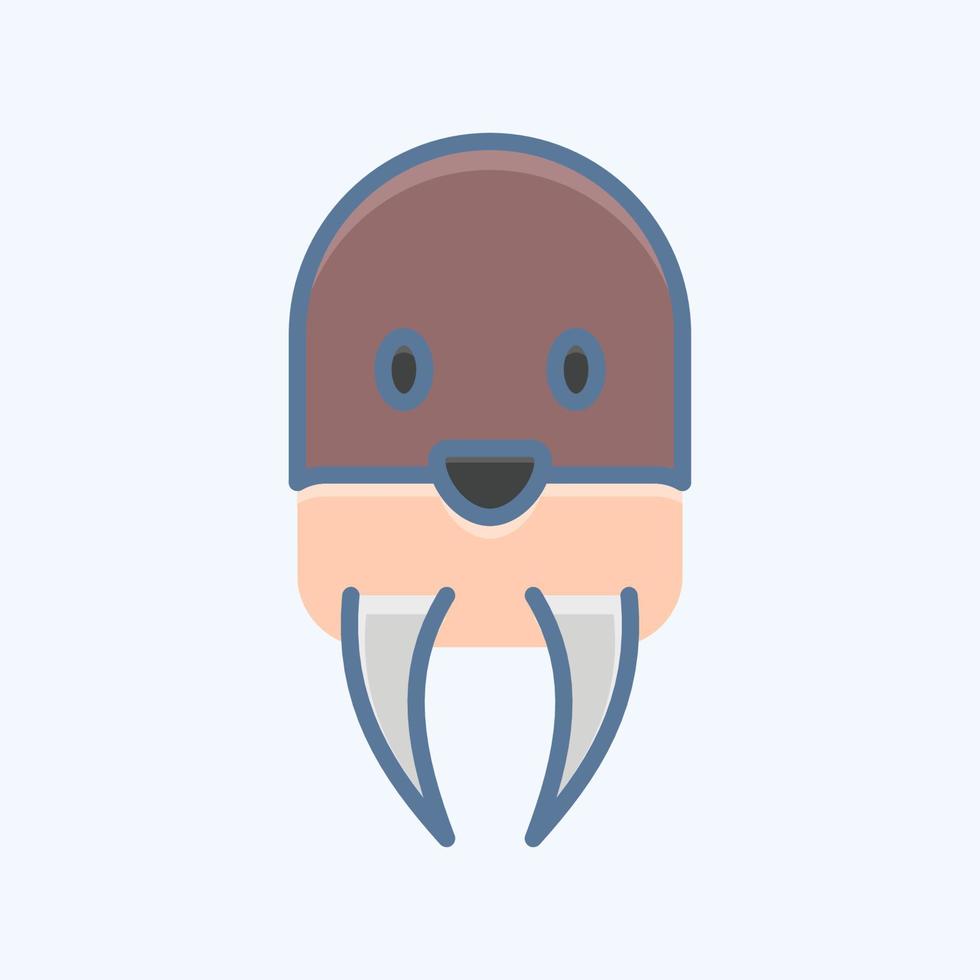 icono wairus relacionado a animal cabeza símbolo. sencillo diseño editable. sencillo ilustración vector