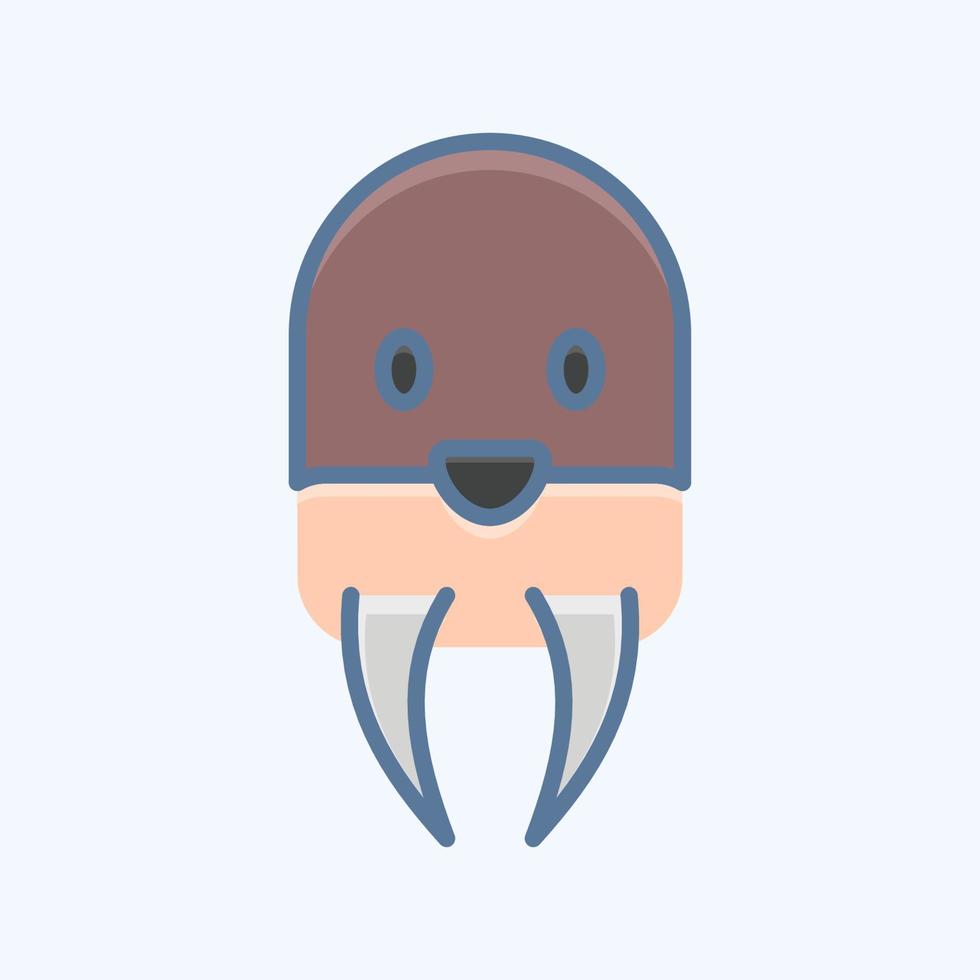 Icon Wairus. related to Animal Head symbol. simple design editable. simple illustration vector