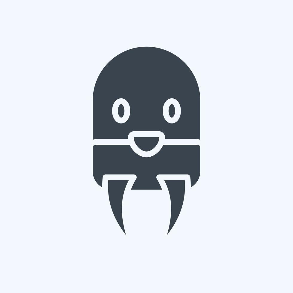 Icon Wairus. related to Animal Head symbol. simple design editable. simple illustration vector