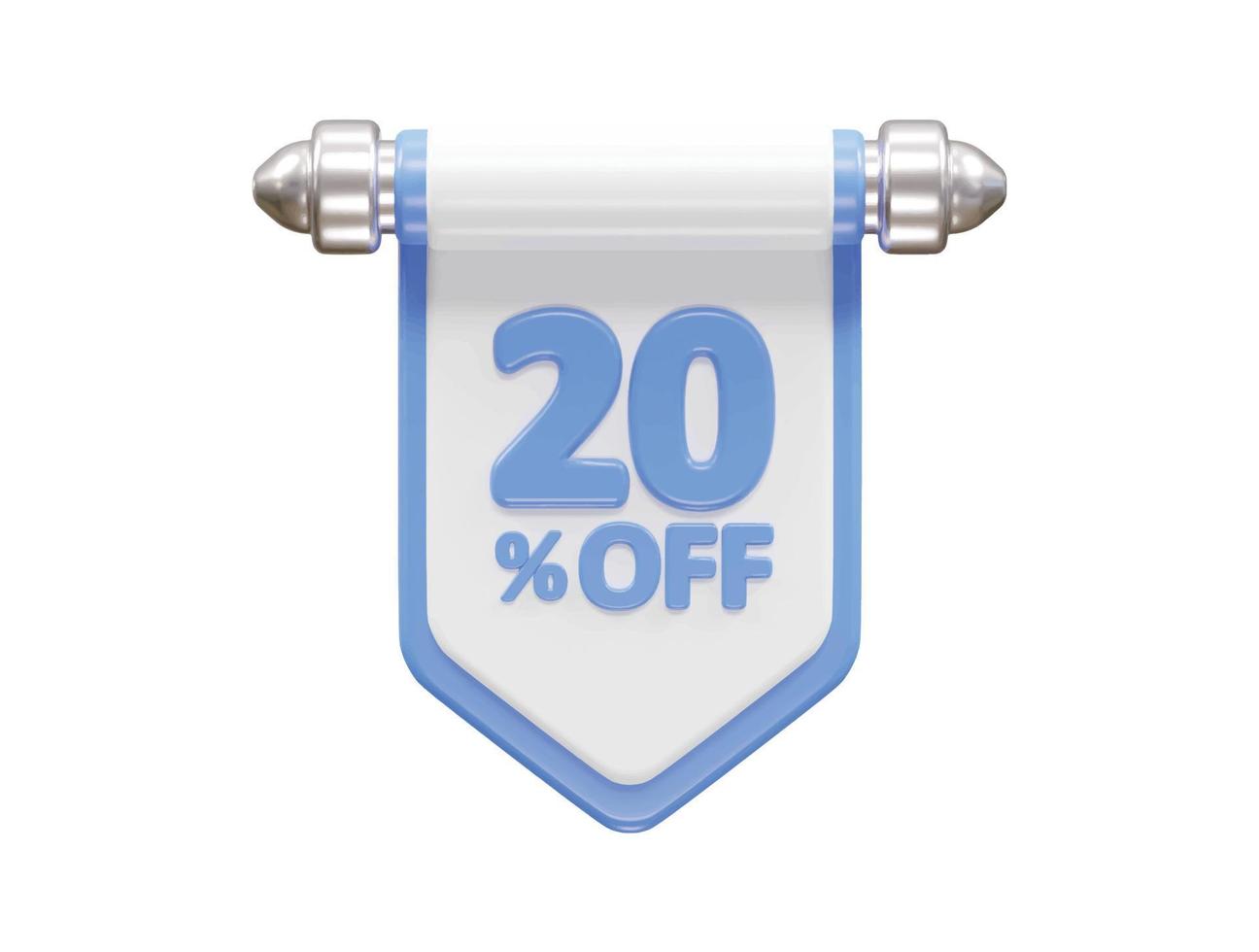 Discount sale vector element percent icon transparent 3d rendering