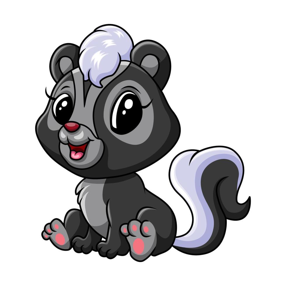 Cute baby skunk a sitting vector