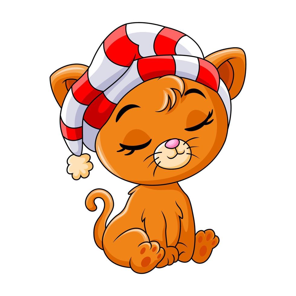 Cute baby cat funny happy vector