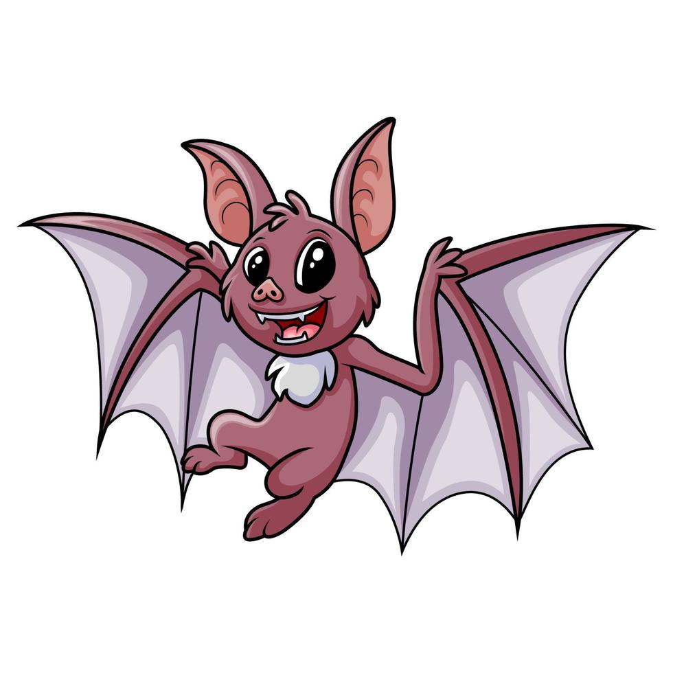 Cartoon Cute small bat flying vector