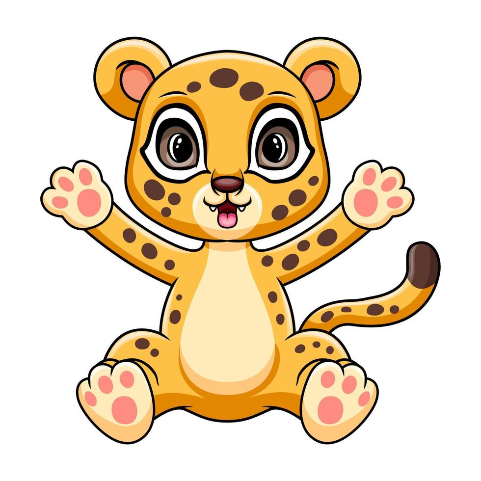 Cute funny baby cheetah sitting vector