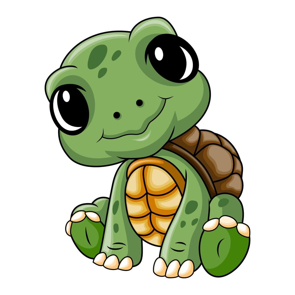 Cute baby turtle a sitting vector