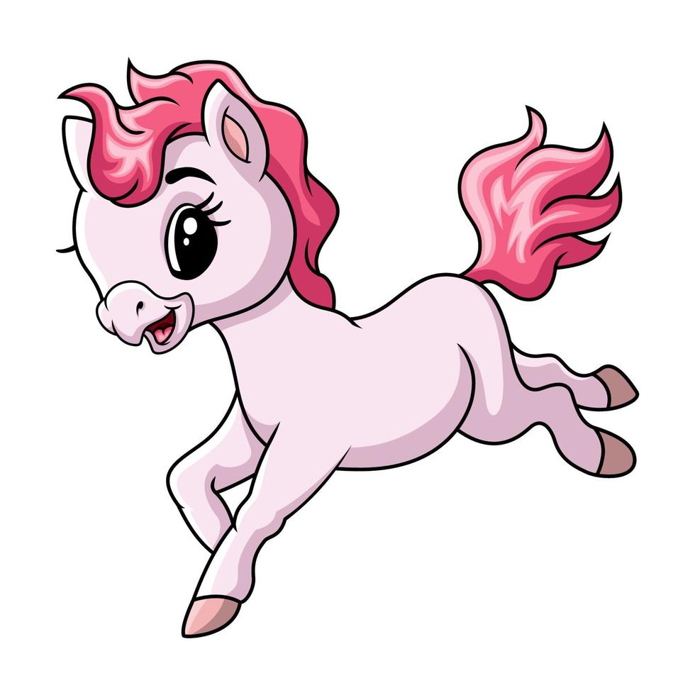 hermosa bebé unicornio gracioso contento vector