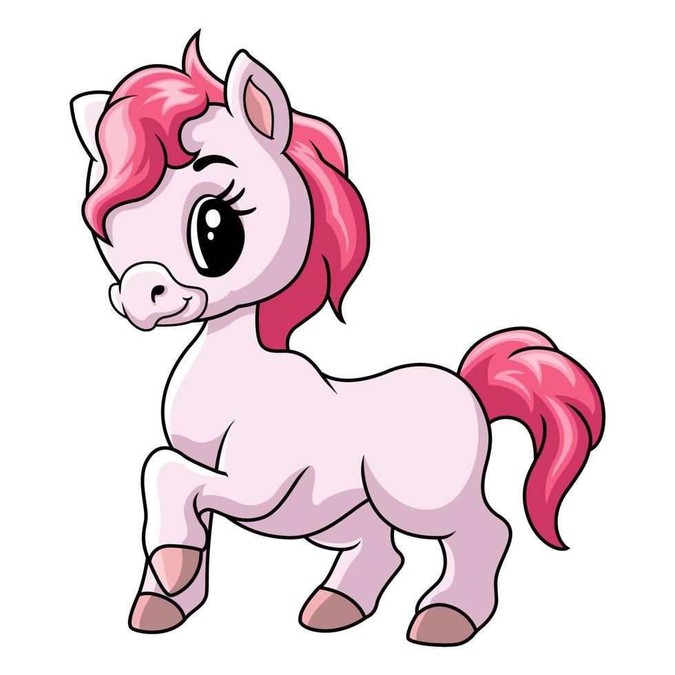 hermosa bebé unicornio gracioso contento vector