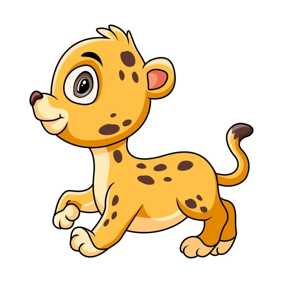 linda gracioso dibujos animados leopardo caminando vector