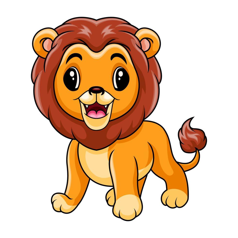 Cute funny a lion roaring vector